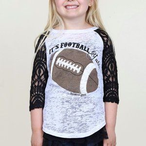 It's Football Yall lace sleeve raglan